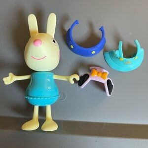 Peppa Pig Rebecca Rabbit 7” W 3pc Accessories Dress up Toy Interactive